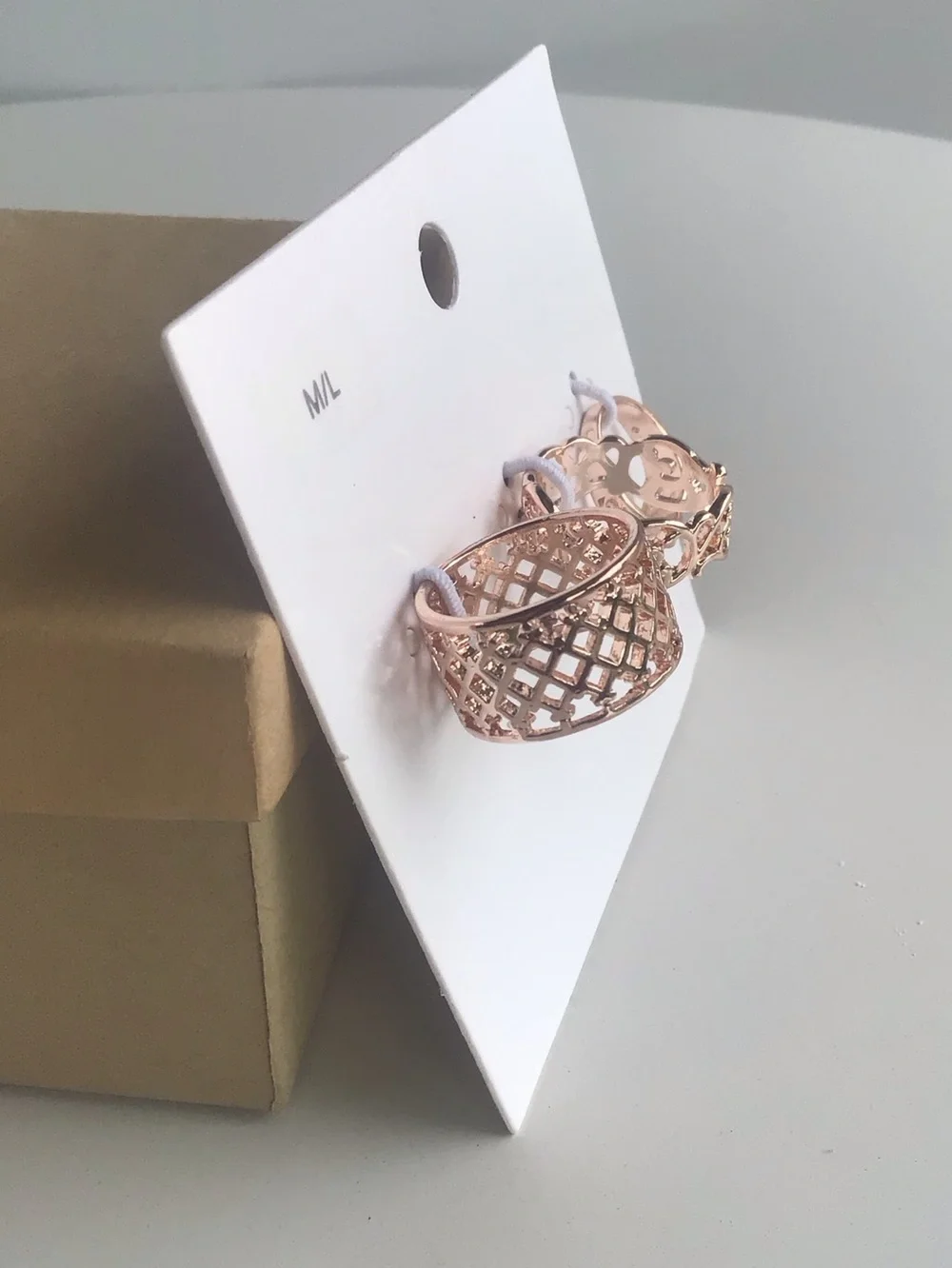 Rose gold tone rings 3 pack set